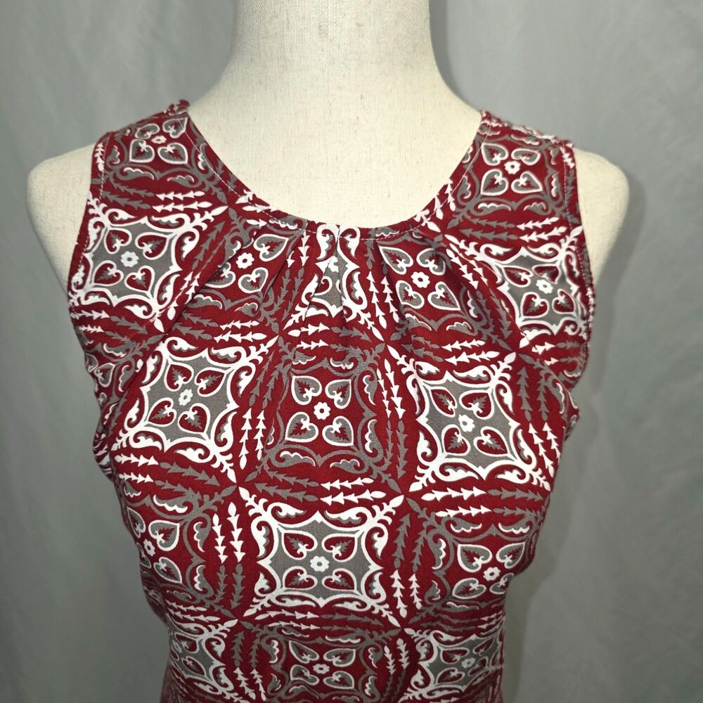 All for Color Sarah V-Back Shift- Crimson/White Dress Size Small - Picture 4 of 9